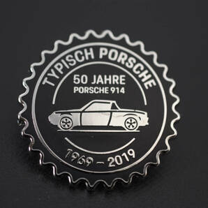 ☆ PORSCHE 914 50周年記念 ピンバッジ W30mm ocitys ワーゲン・ポルシェ タイプ4 VWビートルの画像1