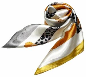 かわいいシルク調スカーフ　中判 60cm正方形スカーフリボン　事務服 企業制服スカーフ 人気柄スカーフ (NO.10000715）