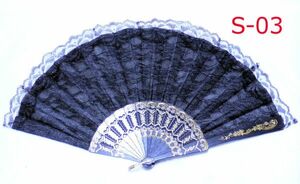  two -ply layer race ballet fan / Spain. .. fan / Studio table . tool fan / ballet supplies / presentation / Mai pcs for fan / lame race fan ( black )