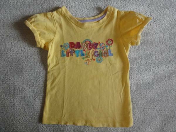 baby GAP　3T 黄色フェルト＆刺繍半袖Tシャツ