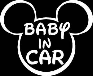 BABY IN CAR ベビーインカー　ミッキー　可愛いカッティングステッカー　小サイズ　　赤ちゃん　安全運転に