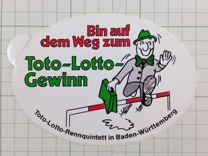 外国 古いステッカー：Toto lotto gewinn ビンテージ 雑貨 車 ヨーロッパ +Ke