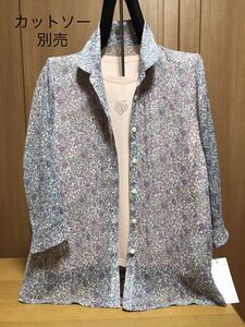 [新品] 激安・在庫処分　Mサイズ　レディースプリントブラウスジャケット　 ミセス婦人ブラウスジャケット　7分袖　32番花柄