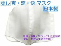 【即決】 夏マスク　東レ セオα セオアルファ 生地 使用 日本製 洗える 吸水・速乾 夏用マスク 爽・涼・快マスク　１枚入り メール便 発送_画像1