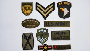 ワッペン アイロン 10枚 セット リメイク 軍物 迷彩 刺繍ワッペン サバゲー ミリタリー R 新品
