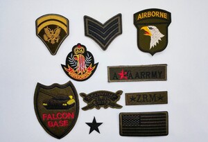 ワッペン アイロン 10枚 セット リメイク 軍物 迷彩 刺繍ワッペン サバゲー ミリタリー Q 新品
