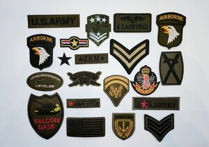 ワッペン アイロン 大量 20枚 セット リメイク 軍物 迷彩 刺繍ワッペン サバゲー ミリタリー P 新品