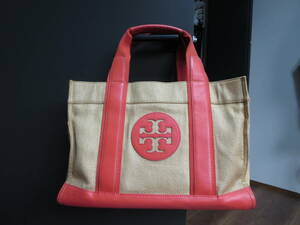 TORY BURCH　トリーバーチ　トートバック　白×オレンジ