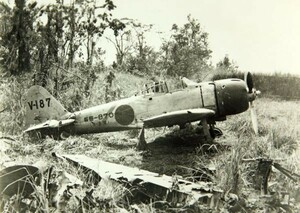 ゼロ戦 零戦32型 台南海軍航空隊 報国號 1942年 ブナ基地 ミリタリー 絵画風 壁紙ポスター 特大A1版830×585mm はがせるシール式 001A1