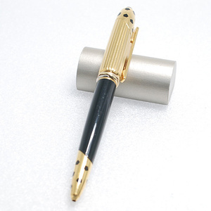 カルティエ パンテール ボールペン ブラック×ゴールドカラー ツイスト式 トリニティ パンサー 筆記確認済み(9439)