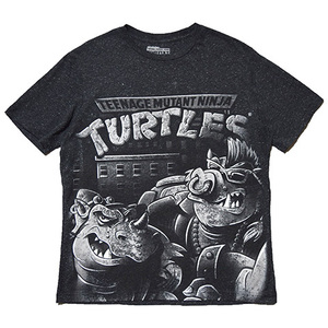 【M】ニコロデオン 忍者タートルズ ビーバップ ロックステディ シュレッダー 悪役 キャラクター Tシャツ メンズM TURTLES 古着 BA3213