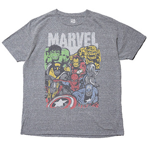 【XL】マーベル コミックス アイアンマン ハルク スパイダーマン キャプテンアメリカ キャラクター Tシャツ メンズXL MARVEL 古着 BA3214