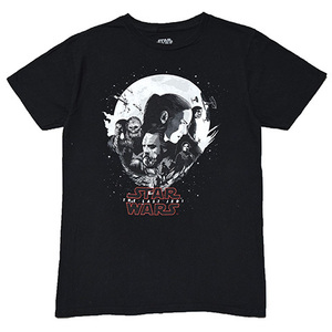 【M】映画 スターウォーズ 最後のジェダイ キャラクター Tシャツ メンズM レイ フィン カイロレン ルーク チューバッカ STAR WARS BA3275