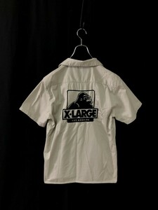 ◆X-LARGE エクストララージ ビッグロゴ　ワークシャツ　半袖シャツ M ベージュ