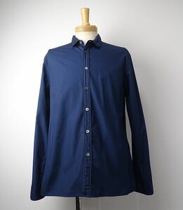 KNOTT ノット パイピング デザイン 長袖シャツ コットン 日本製 メンズ ドレスシャツ トップス (2) ネイビー ●S-395