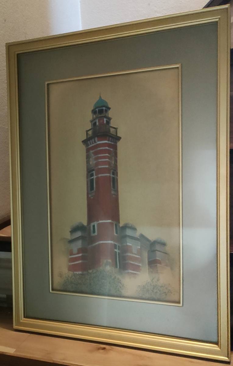 Oyama Chin Japanese painting Jack / Guaranteed to be genuine / Port Opening Memorial Hall Jack's Tower / Long-term home storage item, Painting, Japanese painting, others