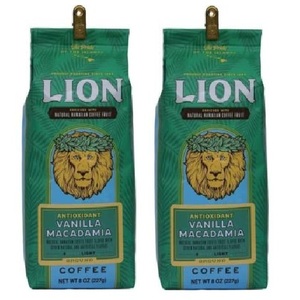 【送料無料】ハワイ ライオンコーヒー 抗酸化物質 バニラマカダミア 8oz(227g)×2個