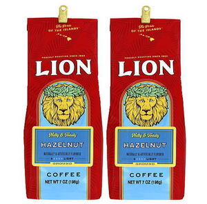 【送料無料】ハワイ ライオンコーヒー へーゼルナッツ 7oz(198g)×2個 Hawaii LION COFFEE
