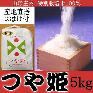 さんきん〓山形庄内米 特別栽培米 つや姫 100% 5kg 産地直送 おまけ付