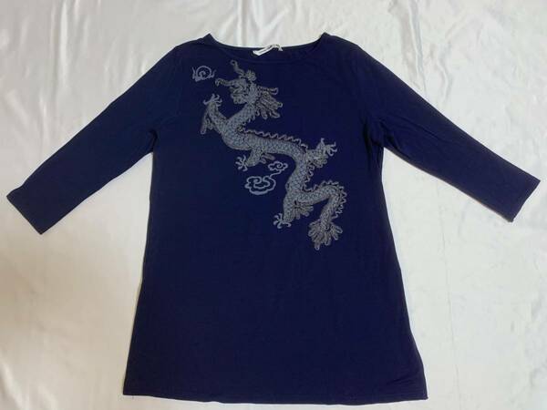 Vivienne tam ヴィヴィアンタム　龍　ドラゴン　dragon ネイビー　チュニック　Tシャツ　カットソー　アーカイブ　archive tops