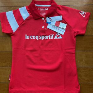 送料無料le coq sportifルコックWOMENS SOLEILポロシャツ吸汗速乾UPF15+STRETCH通気性カノコ快適素材BIGロゴ人気red(半額以下商品M)新品