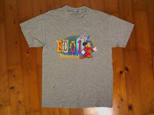 ☆微難有☆USA製☆ディズニーリゾート2001【 Disneyland Resort 2001 】プリント半袖Tシャツ M グレー　灰色