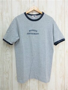 Modern Amusement /モダンアミューズメント：USA製 半袖Tシャツ ロゴプリント グレー/サイズM/メンズ/中古/USED