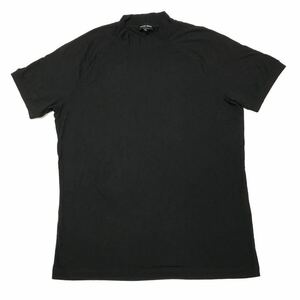 【ジョルジオアルマーニ】本物 GIORGIO ARMANI 半袖Tシャツ ハイネック トップス 黒 サイズ54 黒タグ 男性用 メンズ イタリア製
