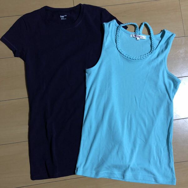 Gap 半袖Tシャツ タンクトップ 150 パープル　水色　女の子　ギャップ