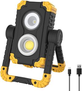 投光器 充電式 2000LM 高輝度 IP65防水 昼白色 4つモード モバイルバッテリー折り畳み式 夜間作業 アウトドアキャンプ