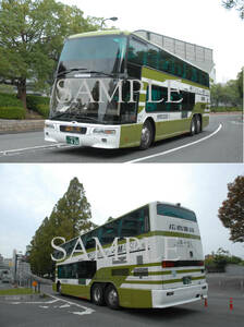 D【バス写真】L版２枚　広島電鉄　エアロキング