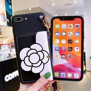 新品 iPhone 12Proケース 花柄 韓国 カメリアケース 大花柄ホワイト