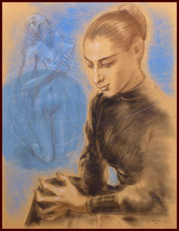 ☆Оригинальная картина Ивами Фурусавы Сирато, выполненная пастелью., произведение искусства, Рисование, Рисунок пастелью, Рисунок карандашом
