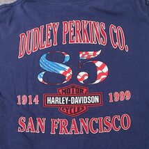 90's ハーレーダビッドソン Tシャツ XL 半袖 両面プリント ネイビー 大きいサイズ HARLEY DAVIDSON メンズ レディース 古着 中古 st295_画像7