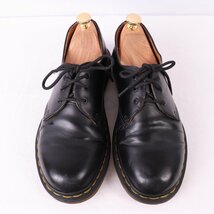 ドクターマーチン UK6/24.5cm～25.0cm/3ホール 黒 ブラック ブーツ レザー メンズ レディース drmartens 古着 中古 dm3587_画像3