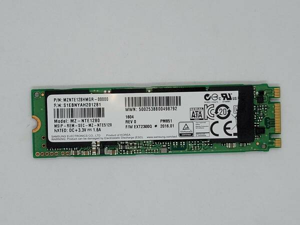 【M.2 SSD128GB】★Samson　サムソン★（管：CW3-SS-201281）■MZ-NTE1280■動作確認済み　フォーマット済み 