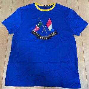POLO RALPH LAUREN CROSS FLAG ポロ ラルフローレン クロスフラッグ CP93 RL-93 Tシャツ L ブルー