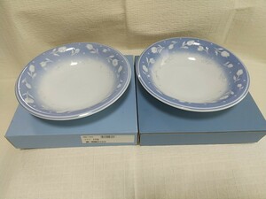 private label スープ皿 20.5cm 3枚 未使用品 花柄2枚箱付き、蝶結び柄1枚箱なし