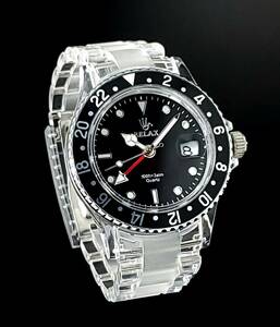 RELAX リラックス 王冠ロゴ 腕時計 大人気 GMT 黒/黒 世田谷ベース 所ジョージ 新品