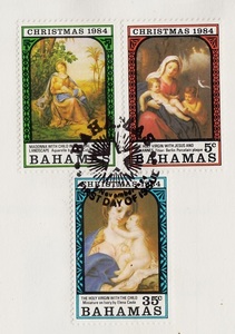(絵230) 絵画 クリスマス ティツィアーノ ほか 「聖母子」, アンティーク、コレクション, 切手、はがき, 南アメリカ