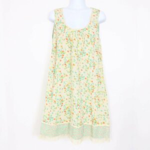 franche lippee フランシュリッペ ★ チュニック ワンピース 大人可愛い花&鳥柄♪ ふんわりやわらかガーゼ調！M グリーン系＊W1749