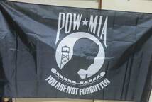 『特大』黒白■新品POW MIA ベトナム戦争　オートバイ　二輪車 フラッグ旗バナー◆自動車 バイク　倉庫DIY　ミリタリー　インテリア　内装_画像4