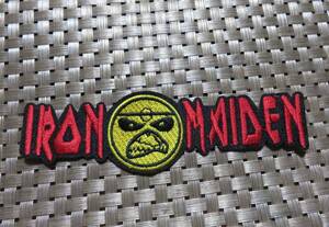  gold face red black * new goods iron * Maiden IRON MAIDEN metal * band badge 