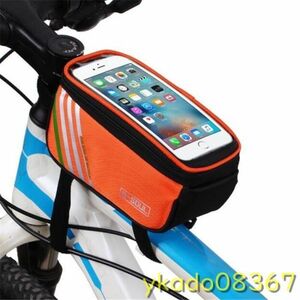 P1319: 1.5L / 5.5インチ防水タッチスクリーン 自転車バッグ サイクリング自転車フロントフレームバッグ チューブポーチ携帯電話収納バッグ