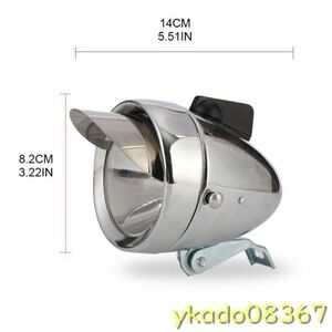 P1589: * popular commodity * retro bright classic . cool bicycle head light Vintage design metal case Chrome steel led light nai Try DIN g