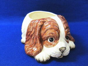 [Goto JAPAN HKkya burr a planter ornament ] case also / gardening / ceramics and porcelain made / dog / dog { inspection :do man }