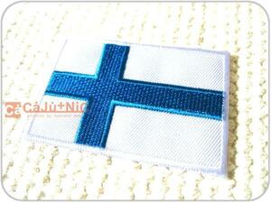 刺繍ワッペン/フィンランド国旗(L)/北欧/アイロン