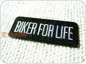 刺繍ワッペン/Slang.BIKER FOR LIFE/バイク/文字