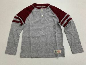 ■ＧＡＰ■新品■120■ギャップ■グレーＸあずき色■ヘンリーネック■人気ロングＴシャツ■ロンＴ■ＵＳＡ■2-1