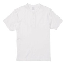 半袖Tシャツ L ホワイト ヘンリーネック メンズ 半袖 Tシャツ やや厚手 5.6オンス 無地T A512 白 白色_画像7